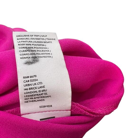 Bhldn Jennings Satin Dress Cowl-Neck‎ Ruched Side-Slit Satin Gown Fuchsia Size 4 - Picture 16 of 16